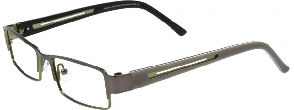 Takumi T9653 Eyeglasses, SATIN GREY AND CHROME GREEN/LIGH