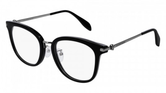 Alexander McQueen AM0176O Eyeglasses, 001 - RUTHENIUM