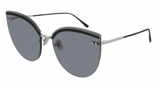 Bottega Veneta BV0205S Sunglasses, 001 - BLACK with BLUE lenses