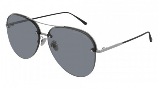 Bottega Veneta BV0206S Sunglasses, 001 - RUTHENIUM with BLACK temples and BLUE lenses