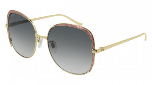 Gucci GG0400S Sunglasses, 001 - GOLD with GREY lenses