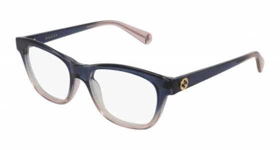 Gucci GG0372O Eyeglasses, 004 - BLUE with TRANSPARENT lenses