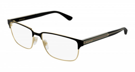 Gucci GG0383O Eyeglasses, 004 - BLACK with TRANSPARENT lenses