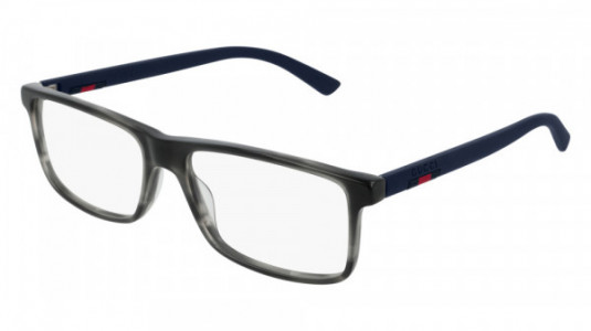 Gucci GG0424O Eyeglasses, 003 - HAVANA with BLUE temples