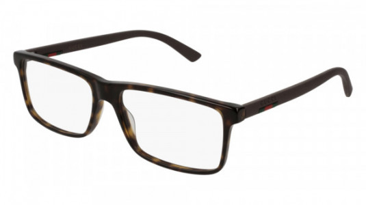 Gucci GG0424O Eyeglasses, 006 - HAVANA with BROWN temples