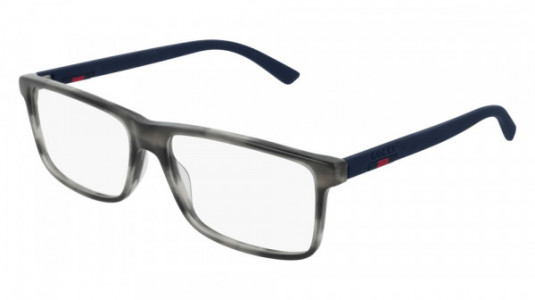 Gucci GG0424O Eyeglasses, 007 - HAVANA with BLUE temples