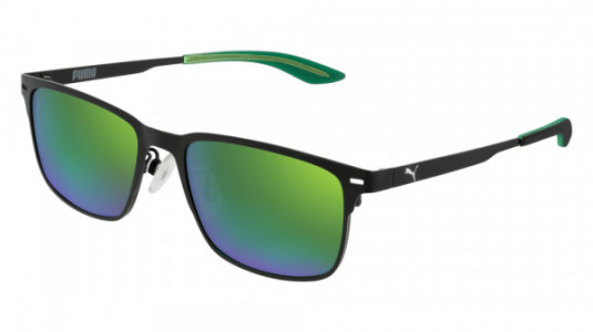 Puma PJ0036S Sunglasses, 002 - BLACK with GREEN lenses