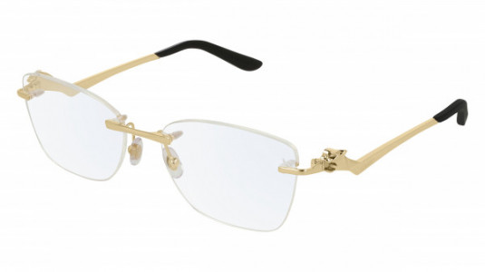 Cartier CT0120O Eyeglasses, 001 - GOLD with TRANSPARENT lenses