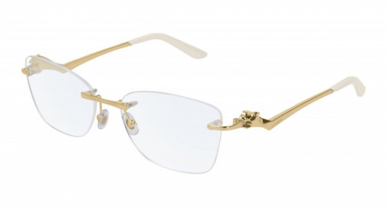 Cartier CT0120O Eyeglasses, 002 - GOLD with TRANSPARENT lenses