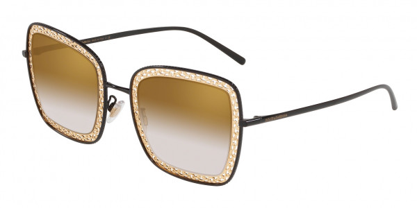 Dolce & Gabbana DG2225 Sunglasses, 13116E BLACK/GOLD (GOLD)
