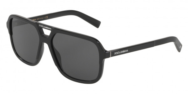 Dolce & Gabbana DG4354 Sunglasses, 501/87 BLACK DARK GREY (BLACK)