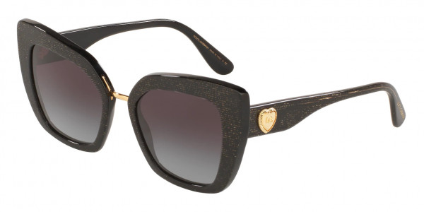Dolce & Gabbana DG4359 Sunglasses, 32188G GLITTER GOLD STRIPED BLACK (BLACK)