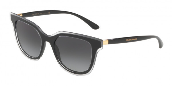 Dolce & Gabbana DG4362F Sunglasses, 53838G TOP CRYSTAL ON BLACK (CLEAR)