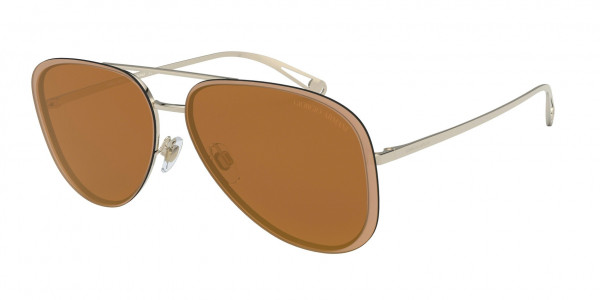 Giorgio Armani AR6084 Sunglasses, 30136H PALE GOLD (GOLD)