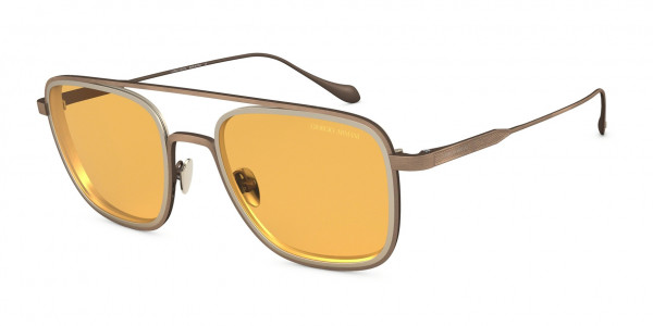 Giorgio Armani AR6086 Sunglasses, 325985 BRUSHED BRONZE/MT PALE GOLD YE (COPPER)
