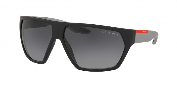 Prada Linea Rossa PS 08US ACTIVE Sunglasses, 4535W1 ACTIVE BLACK RUBBER POLAR GREY (BLACK)