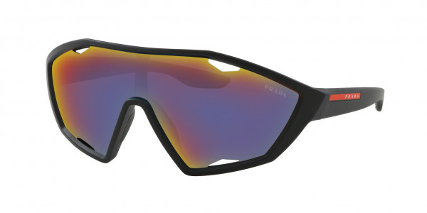 Prada Linea Rossa PS 10US ACTIVE Sunglasses, DG09Q1 ACTIVE BLACK RUBBER DARK GREY (BLACK)