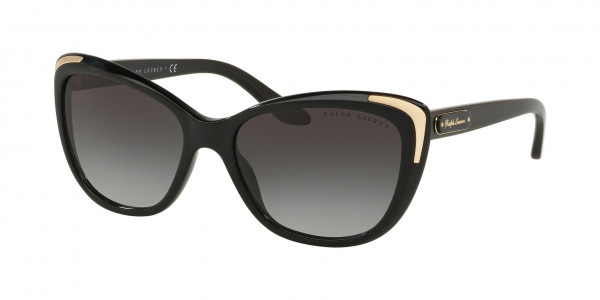 Ralph Lauren RL8171 Sunglasses, 50018G SHINY BLACK LIGHT GREY GRADIEN (BLACK)