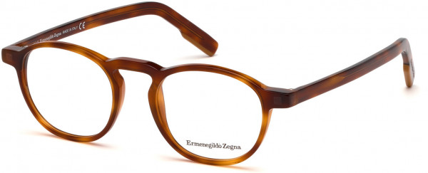 Ermenegildo Zegna EZ5144 Eyeglasses, 053 - Shiny Blonde Havana, Vicuna Signature