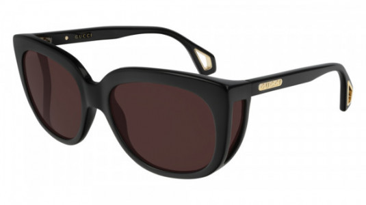 Gucci GG0468S Sunglasses, 001 - BLACK with BROWN lenses