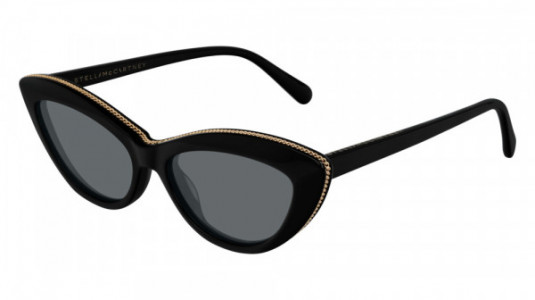 Stella McCartney SC0187S Sunglasses, 001 - BLACK with SMOKE lenses