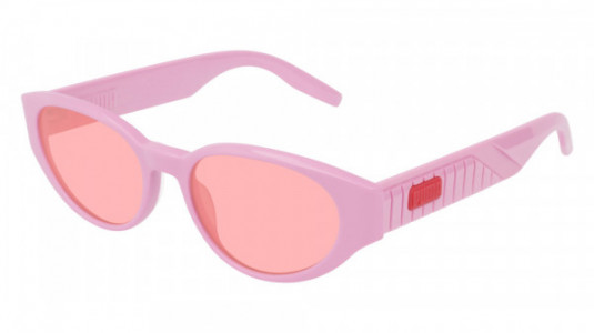 Puma PU0228S Sunglasses, 004 - PINK with RED lenses