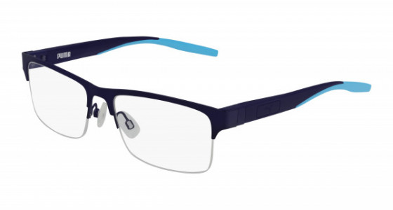 Puma PU0233O Eyeglasses, 002 - BLUE with TRANSPARENT lenses