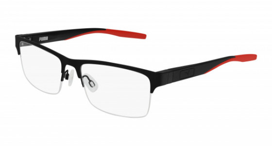 Puma PU0233O Eyeglasses, 003 - BLACK with TRANSPARENT lenses