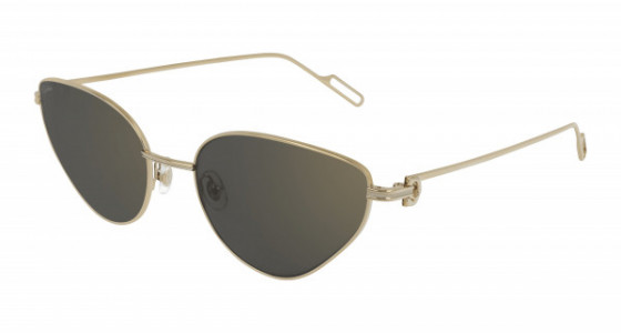 Cartier CT0155S Sunglasses, 001 - GOLD with GREY lenses
