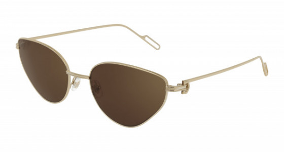 Cartier CT0155S Sunglasses, 002 - GOLD with BROWN lenses