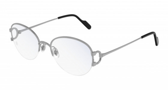 Cartier CT0154O Eyeglasses, 001 - SILVER with TRANSPARENT lenses