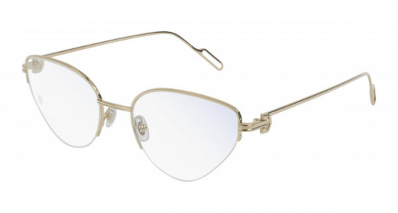 Cartier CT0157O Eyeglasses, 002 - GOLD with TRANSPARENT lenses