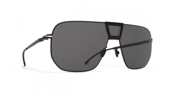 Mykita Mylon CAYENNE Sunglasses, MH1 BLACK/PITCH BLACK - LENS: DARK GREY SOLID SHIELD
