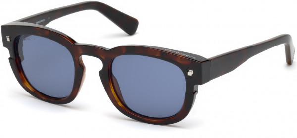 Dsquared2 DQ0268 New Andy Sunglasses, 52V - Dark Havana / Blue Lenses