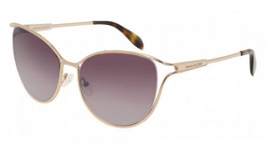 Alexander McQueen AM0194S Sunglasses, 004 - GOLD with VIOLET lenses