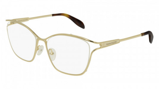 Alexander McQueen AM0196O Eyeglasses, 002 - GOLD