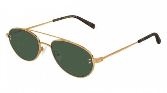 Stella McCartney SC0180S Sunglasses, 001 - GOLD with GREEN lenses