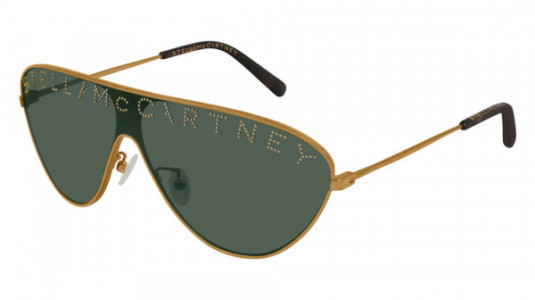 Stella McCartney SC0195S Sunglasses, 001 - GOLD with GREEN lenses