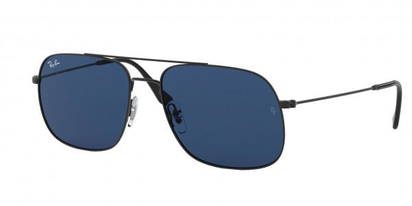 Ray-Ban RB3595 ANDREA Sunglasses, 901480 ANDREA RUBBER BLACK DARK BLUE (BLACK)