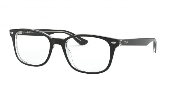 Ray-Ban Optical RX5375F Eyeglasses, 2034 BLACK ON TRANSPARENT (BLACK)