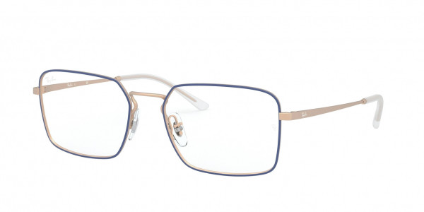 Ray-Ban Optical RX6440 Eyeglasses, 3053 MATT BLUE ON RUBBER COPPER (BLUE)