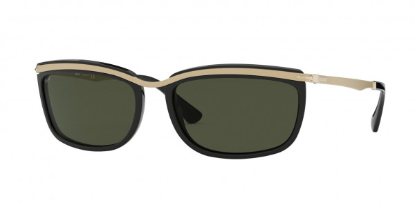 Persol PO3229S KEY WEST II Sunglasses, 95/31 KEY WEST II BLACK GREEN (BLACK)