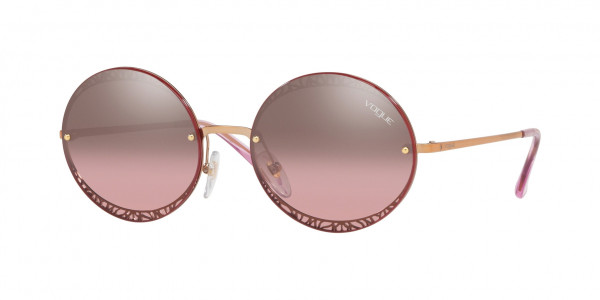 Vogue VO4118S Sunglasses, 50757A ROSE GOLD PINK MIRROR SILVER G (GOLD)