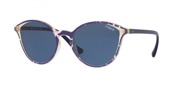 Vogue VO5255S Sunglasses, 269680 TOP BLUE/TEXTURE PINK YELLOW D (BLUE)