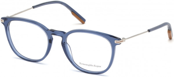Ermenegildo Zegna EZ5150 Eyeglasses, 090 - Shiny Transparent Blue, Vicuna