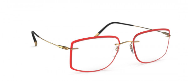 Silhouette Dynamics Colorwave. Accent Rings gx Eyeglasses, 7830 Gold / Cherryred