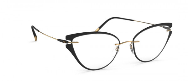 Silhouette Dynamics Colorwave. Accent Rings gu Eyeglasses, 7630 Gold Shiny / Black