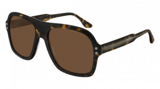 Bottega Veneta BV0239S Sunglasses, 002 - HAVANA with BROWN temples and BROWN lenses
