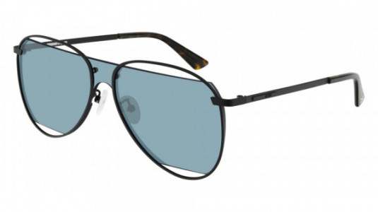 McQ MQ0196S Sunglasses, 004 - BLACK with BLUE lenses