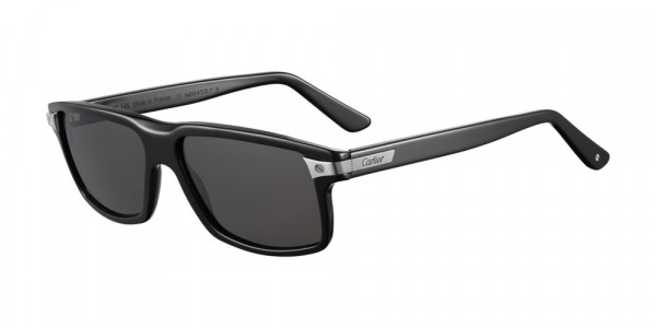 Cartier CT0076SA Sunglasses, 001 - BLACK with GREY lenses